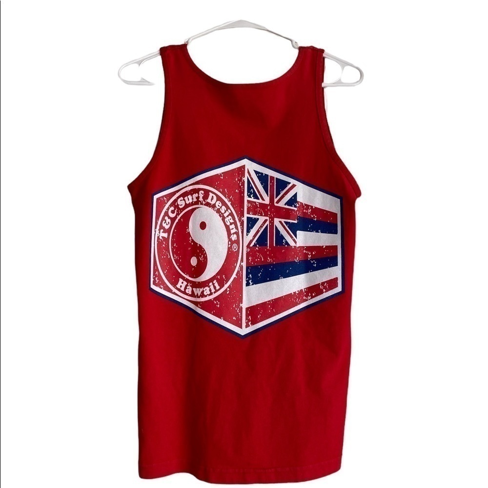 T&c Surf Hawaii Designs Hawaiian Flag Men S Small Tank Top